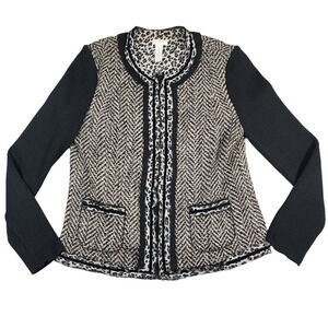 Chico's Women's Mixed Animal‎ Chevron Print Wool Blend Long Sleeve Jacket Sz M